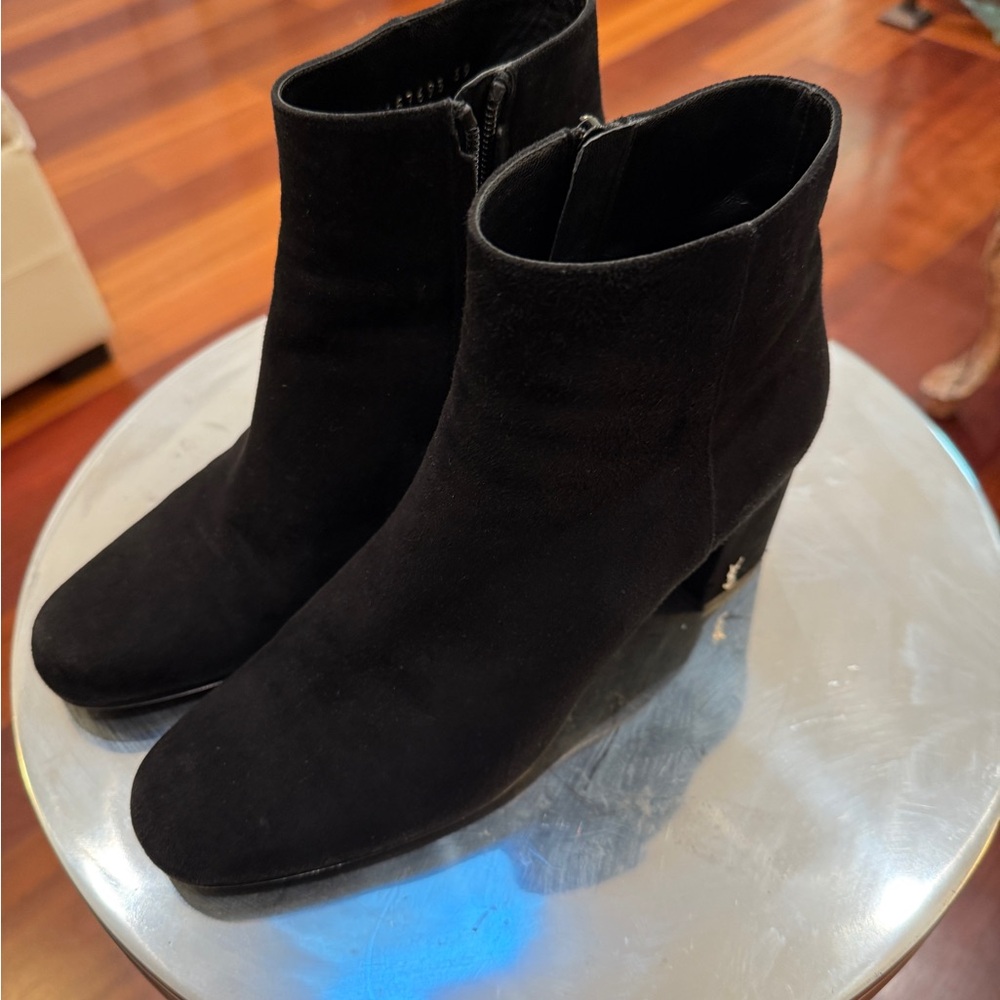 Saint Laurent Black Suede Ankle Booties